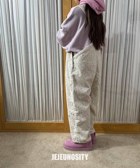 【jejeunosity】corduroy berry flower overall