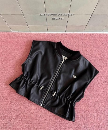 【melikey】String Leather Vest