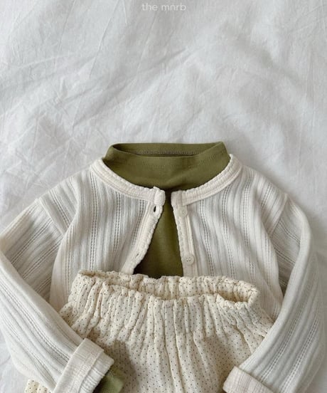 【minirobe】Eyelet Cardigan