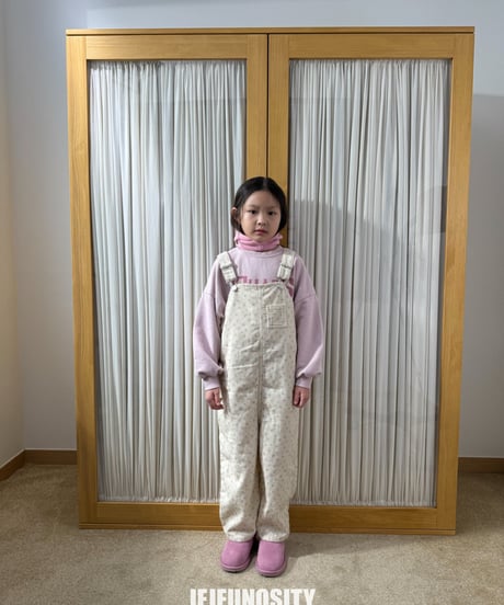 【jejeunosity】corduroy berry flower overall