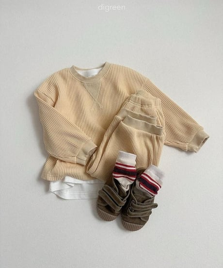 【digreen】Flat Waffle Pants