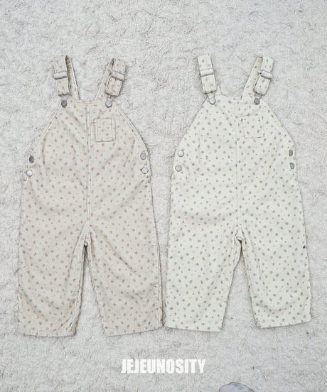 【jejeunosity】corduroy berry flower overall