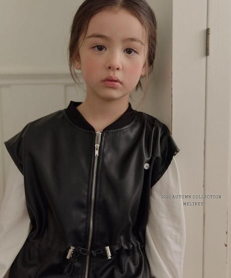【melikey】String Leather Vest