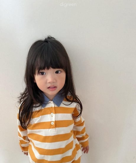 【digreen】Striped Collar Sweatshirt