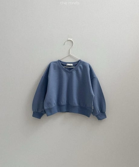 【minirobe】Low V-Neck Sweatshirt