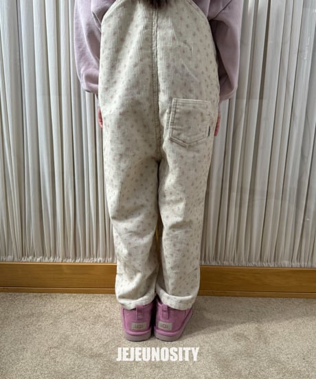【jejeunosity】corduroy berry flower overall