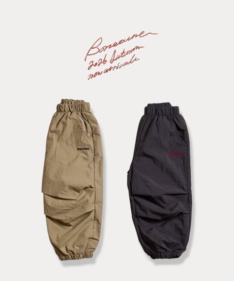 【BONEOUNE】Two-tuck Nylon Jogger