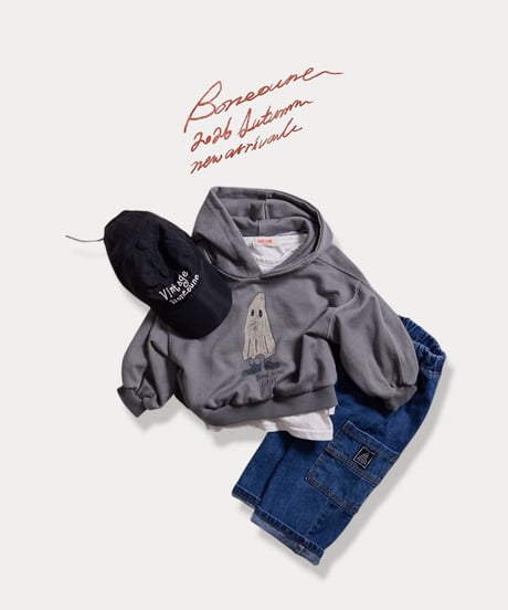 【BONEOUNE】Ghost Hood Top