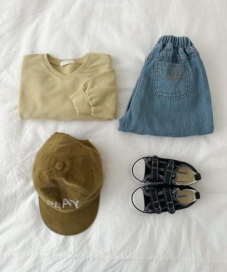 【minirobe】Stitch Denim Jogger