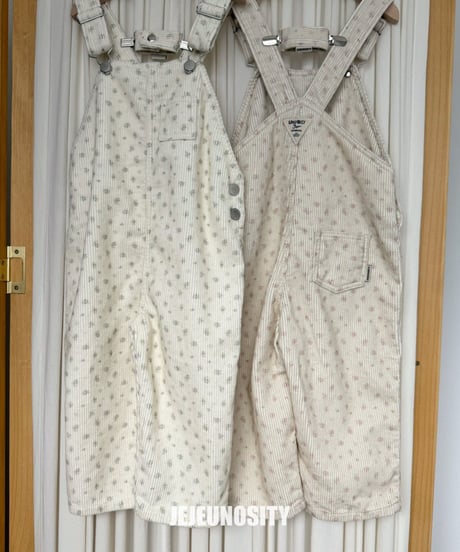 【jejeunosity】corduroy berry flower overall