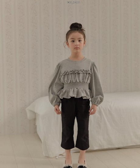 【melikey】Smocked Frill Tee