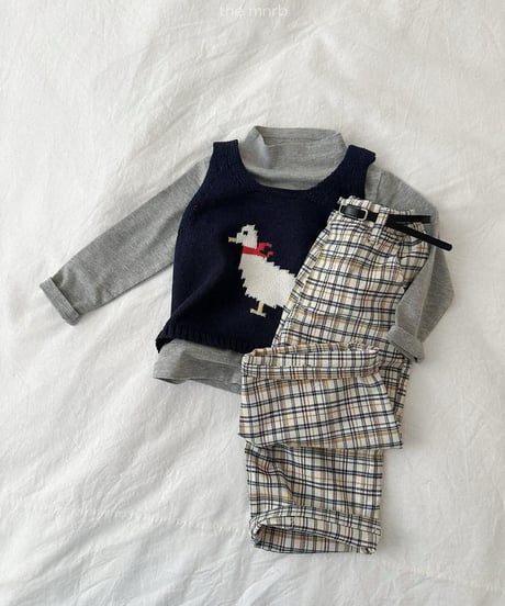 【minirobe】Adele Check Pants