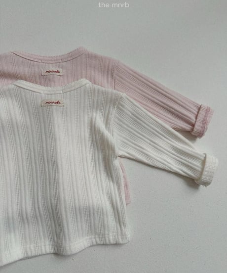 【minirobe】Eyelet Cardigan