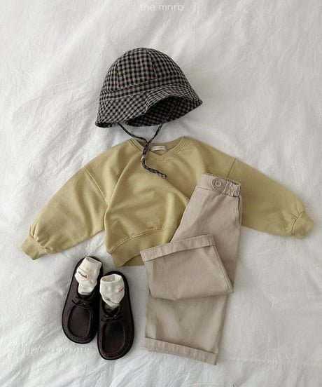 【minirobe】Low V-Neck Sweatshirt