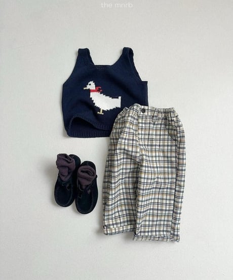 【minirobe】Adele Check Pants