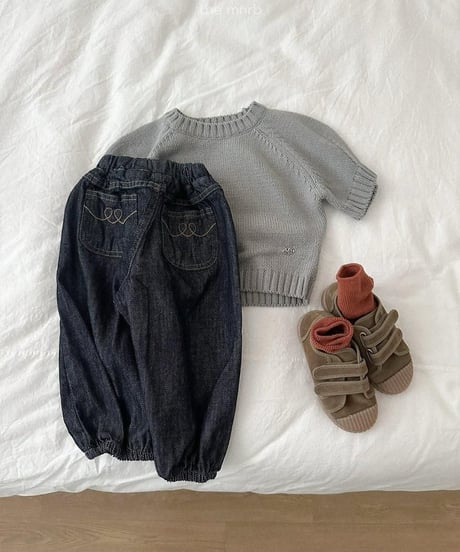 【minirobe】Emblem 3/4-Length Knit
