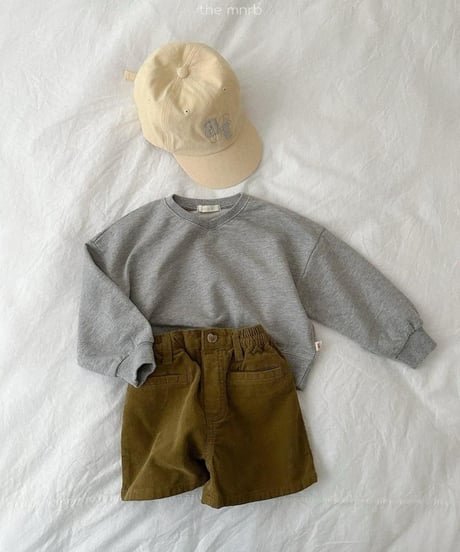 【minirobe】Low V-Neck Sweatshirt