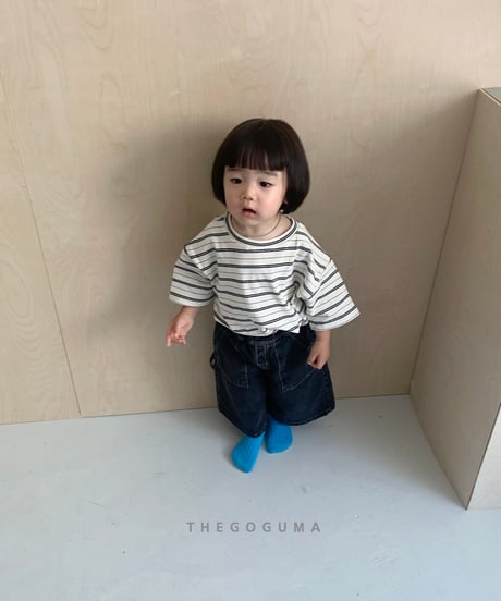 【THEGOGUMA】Roy Border-Stripe 3/4 Sleeve T