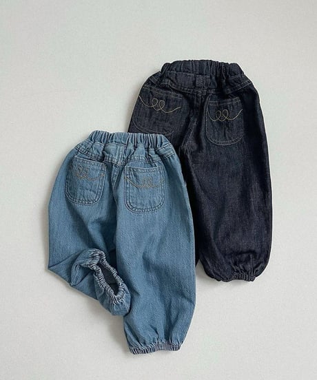 【minirobe】Stitch Denim Jogger