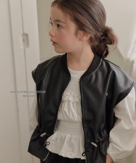 【melikey】String Leather Vest