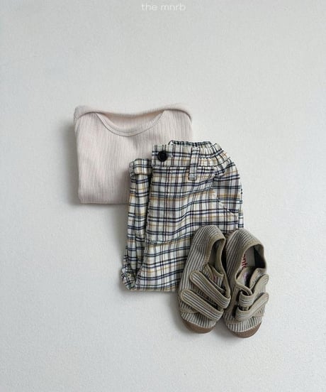 【minirobe】Adele Check Pants