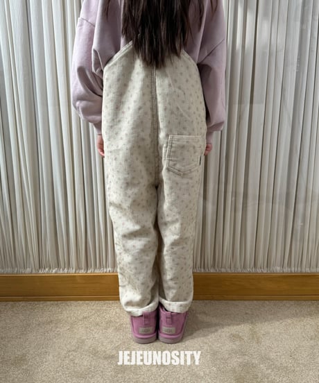 【jejeunosity】corduroy berry flower overall