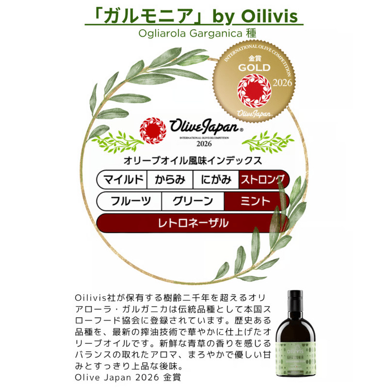Olive Japan2026 受賞オリーブオイルセット（セット数限定、受賞記念5