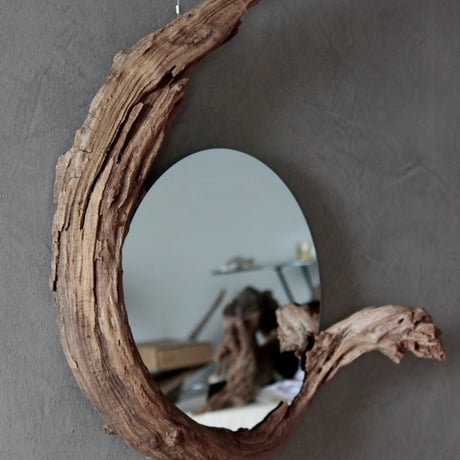 Driftwood hanging large mirror