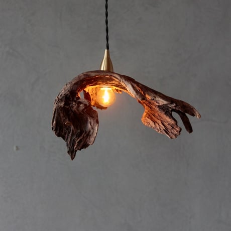 driftwood curved shade pendant  light