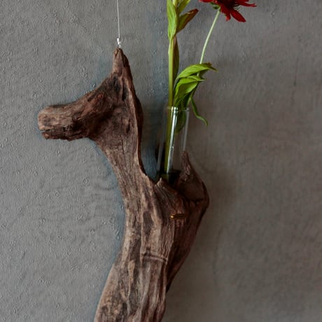 Driftwood hanging flower vase#4