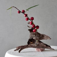 Driftwood×natural stone flower vase#1