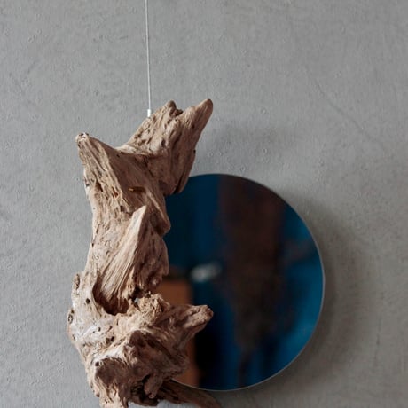 Driftwood hanging mirror