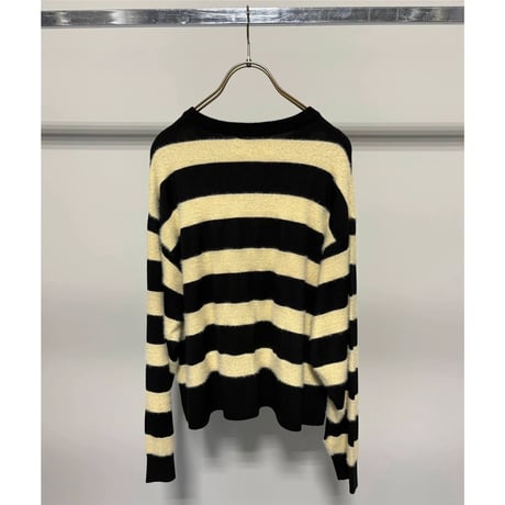 【MARGAUX VINTAGE】異素材ボーダークルーカーディガン　26121