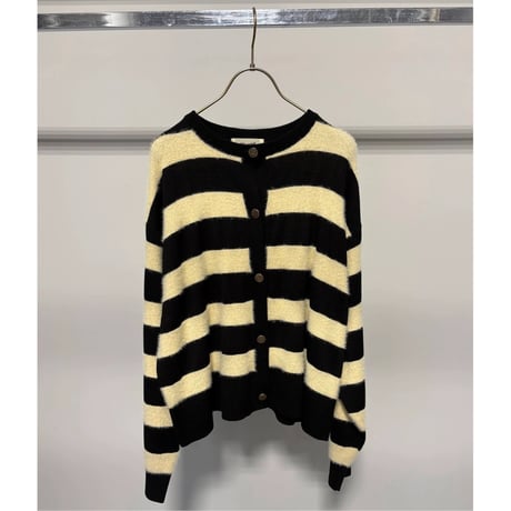 【MARGAUX VINTAGE】異素材ボーダークルーカーディガン　26121