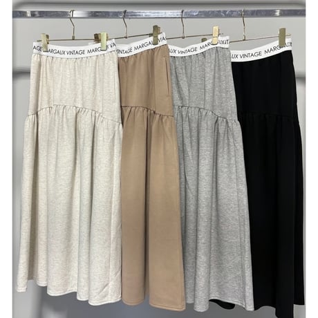 【MARGAUX VINTAGE】ロゴウエストギャザースカート　26142