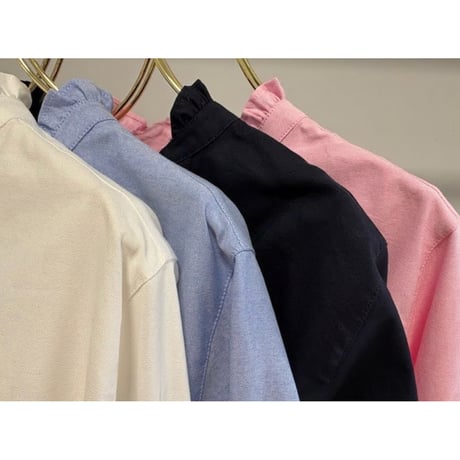 【MARGAUX VINTAGE】オックスフォードフリルシャツ　27013