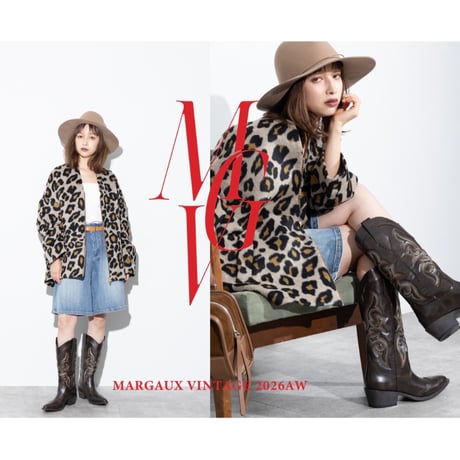 【MARGAUX VINTAGE】シャギージップコート（レオパード）　26128