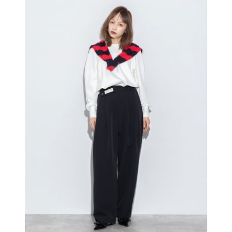 【MARGAUX VINTAGE】異素材ボーダークルーカーディガン　26121