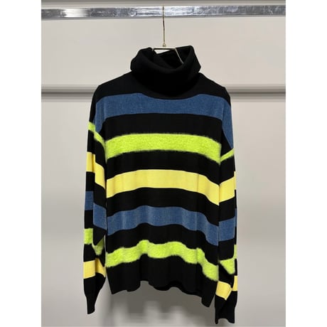 【MARGAUX VINTAGE】異素材ボーダータートルニット　26120