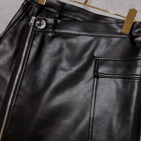 【MARGAUX VINTAGE】レザーラップスカート　26135