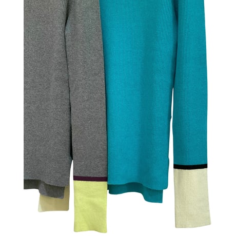 【cafune】color block rib knit pullover　635955