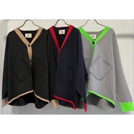 【MARGAUX VINTAGE】バイカラーVネックカーディガン　27005