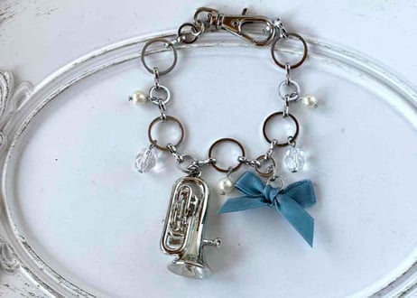 リボンバッグチャーム050 ユーフォニアムsilver blue