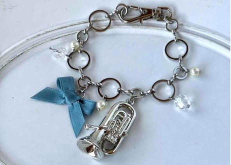 リボンバッグチャーム050 ユーフォニアムsilver blue