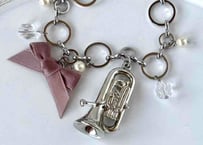 リボンバッグチャーム051 ユーフォニアムsilver pink