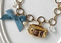 リボンバッグチャーム047 スネアドラム gold blue
