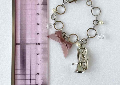リボンバッグチャーム051 ユーフォニアムsilver pink