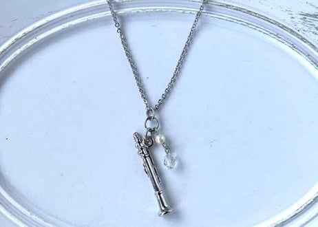 モチーフ×天然石ネックレス28 クラリネットsilver