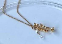 モチーフ×天然石ネックレス04 トランペットgold