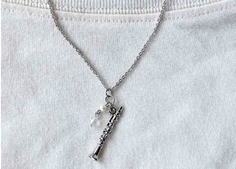 モチーフ×天然石ネックレス28 クラリネットsilver